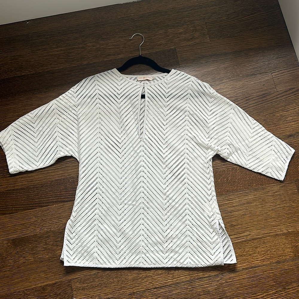 Tory Burch Top / Cover up White Mesh